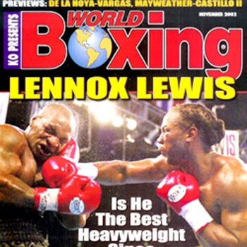 Lennox Lewis on World Boxing magazine cover