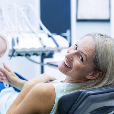 woman in dental chair