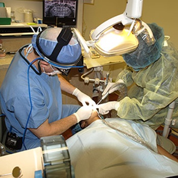 Dr. DeMartino treating a dental patient