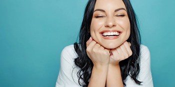 Lady smiles radiantly