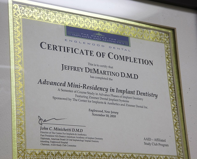Dr. DeMartino's diploma