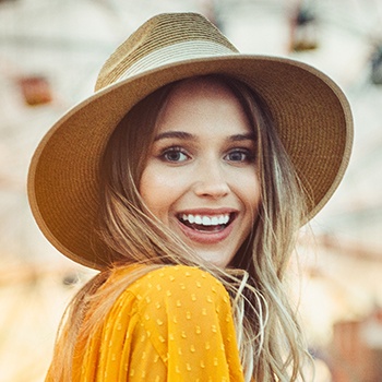 Woman with flawless smile